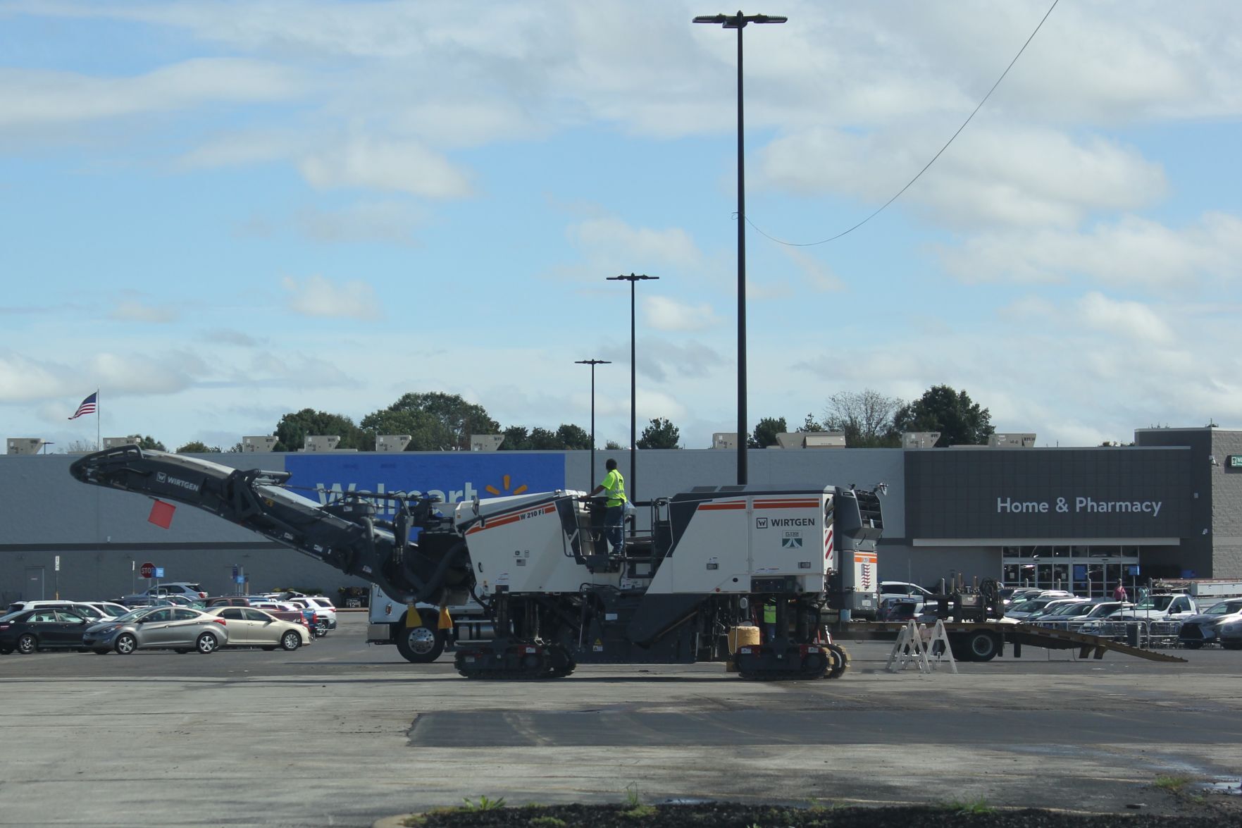 In the parking lot
